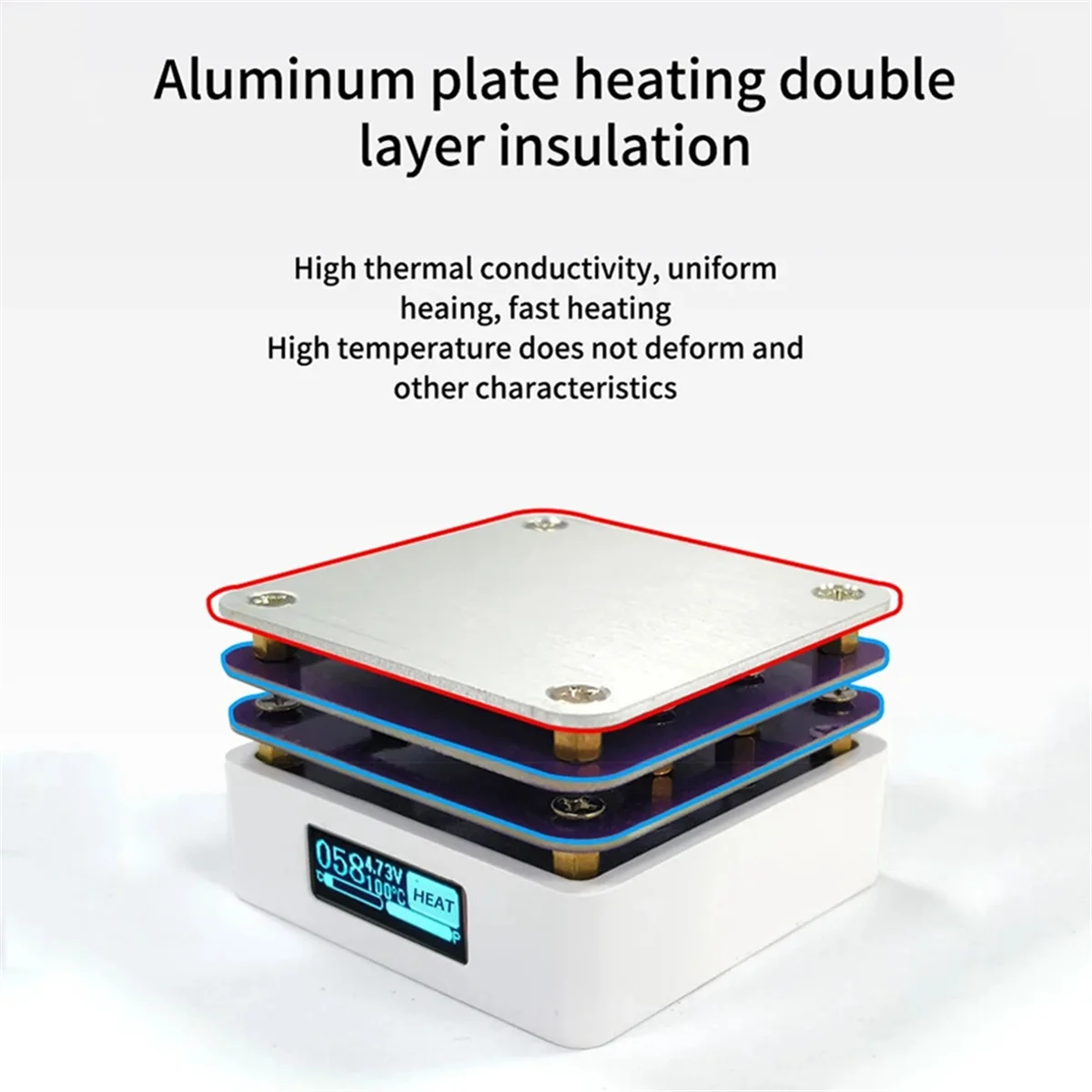 G3061 PD65W Mini Hot Plate Digital Soldering Preheating Rework Station PCB SMD Board Soldering Plate Heating Table