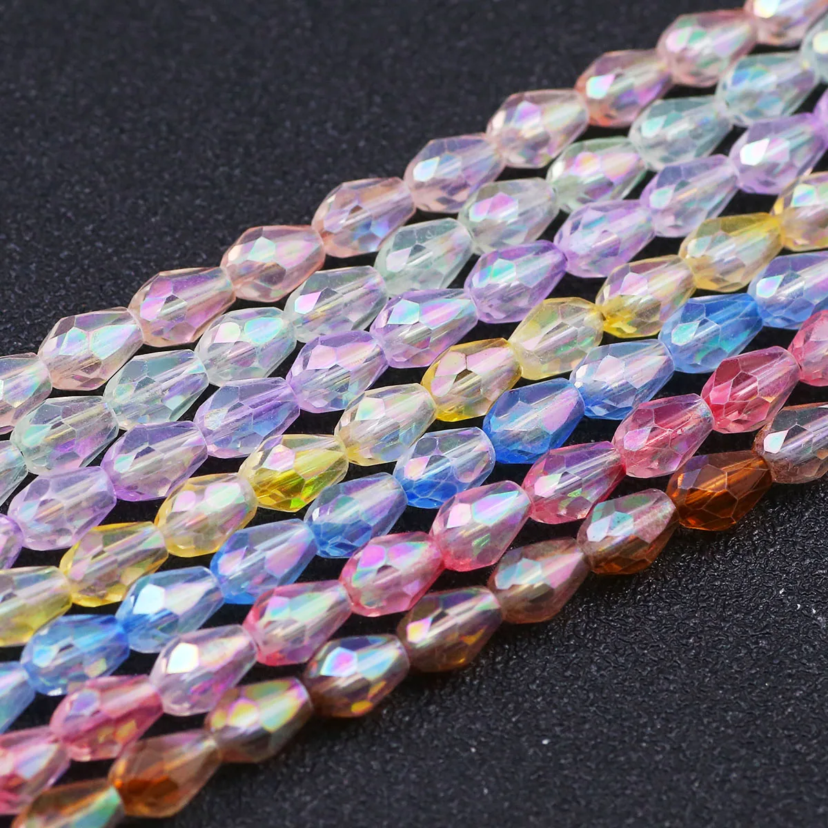 200-50 قطعة دمعة الكمثرى شكل الأوجه كريستال زجاج 6x9 مللي متر فضفاض خزر عازل لصنع المجوهرات سوار ذاتي الصنع قلادة النتائج