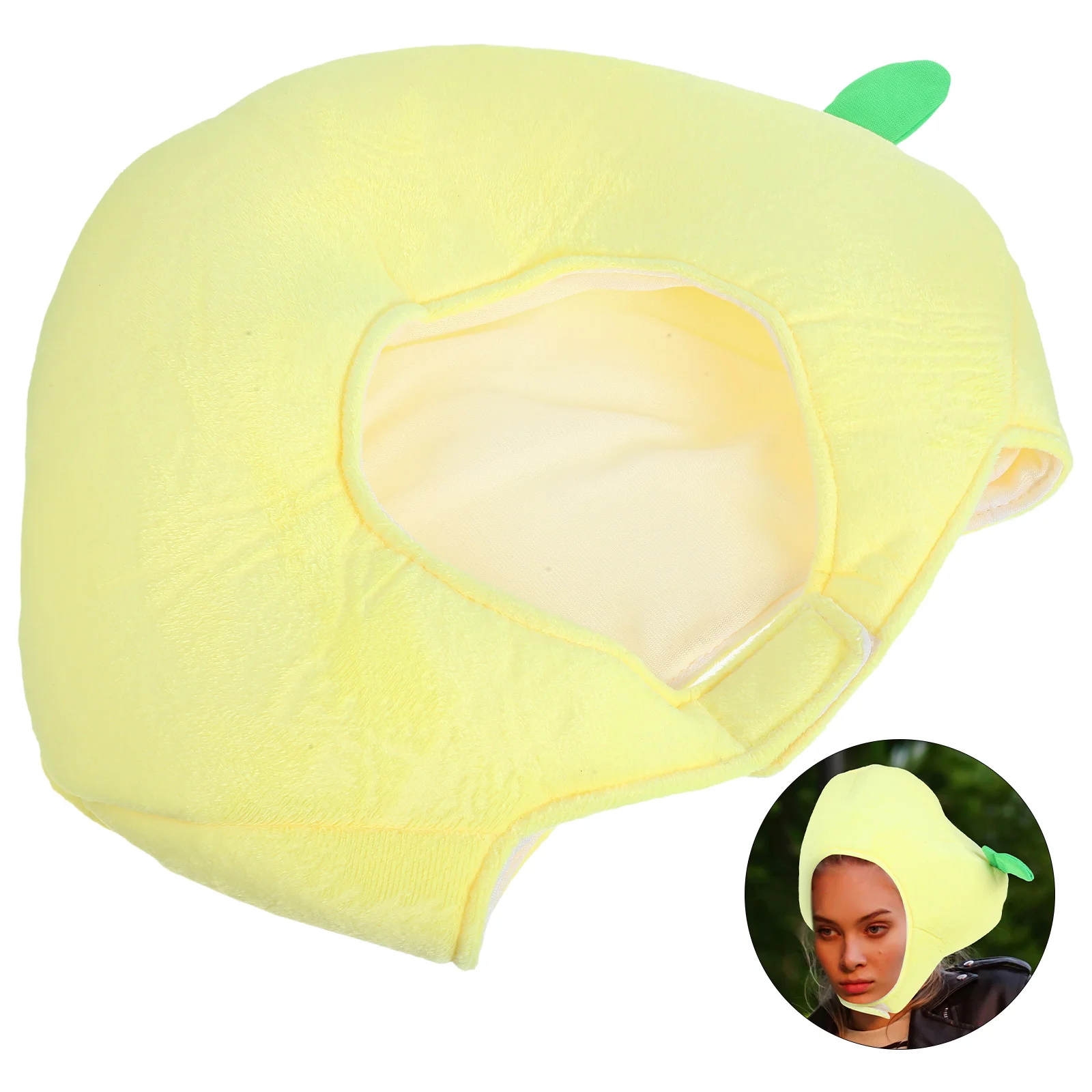 

1pc Lemon Shaped Head Cover Hat Party Decor Photo Prop Premium Comfortable Carnival Costume Accessory Decorative Headwear For