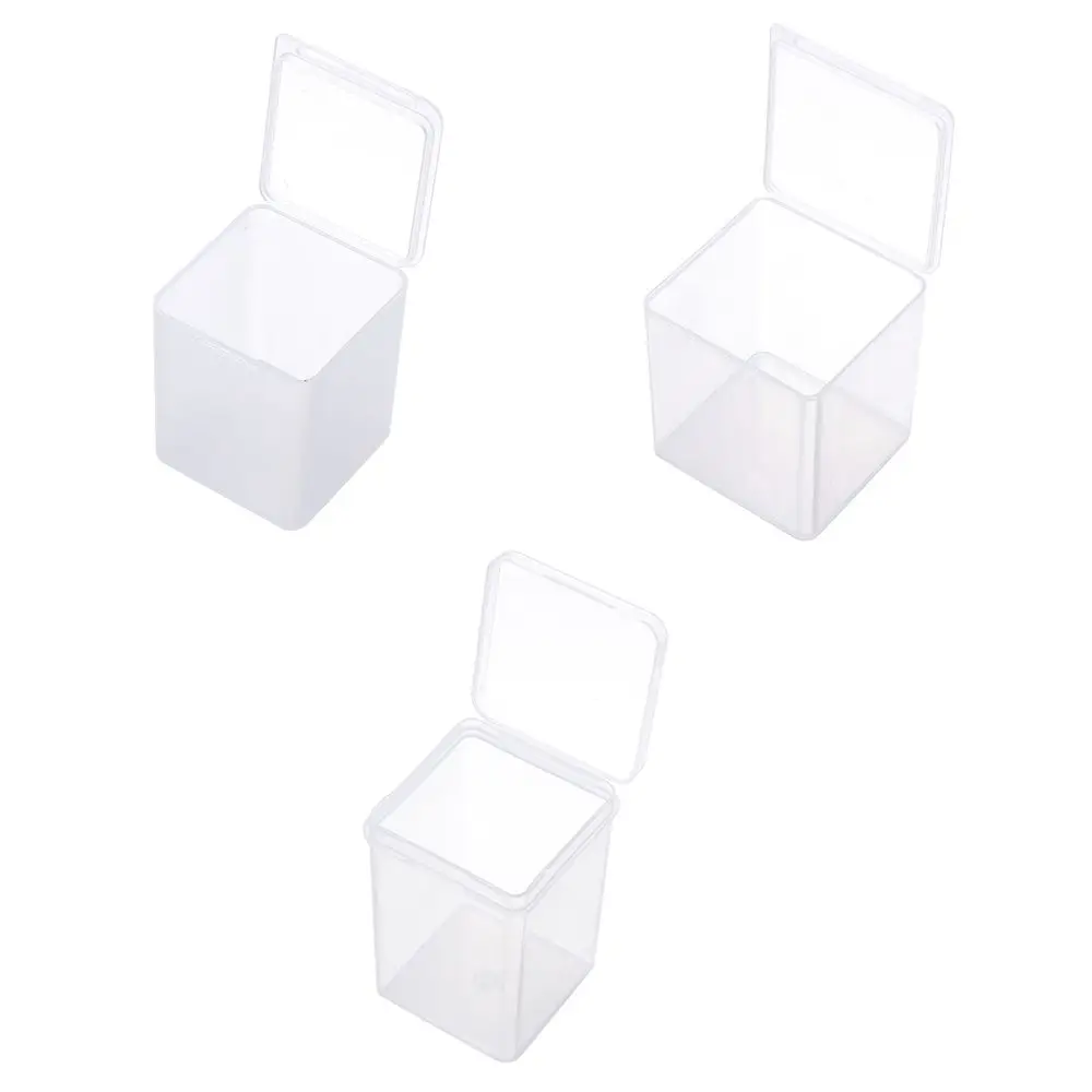 1Pcs Small Clear Plastic Beads Storage Box Small Items Crafts Hardware Storage Container Case