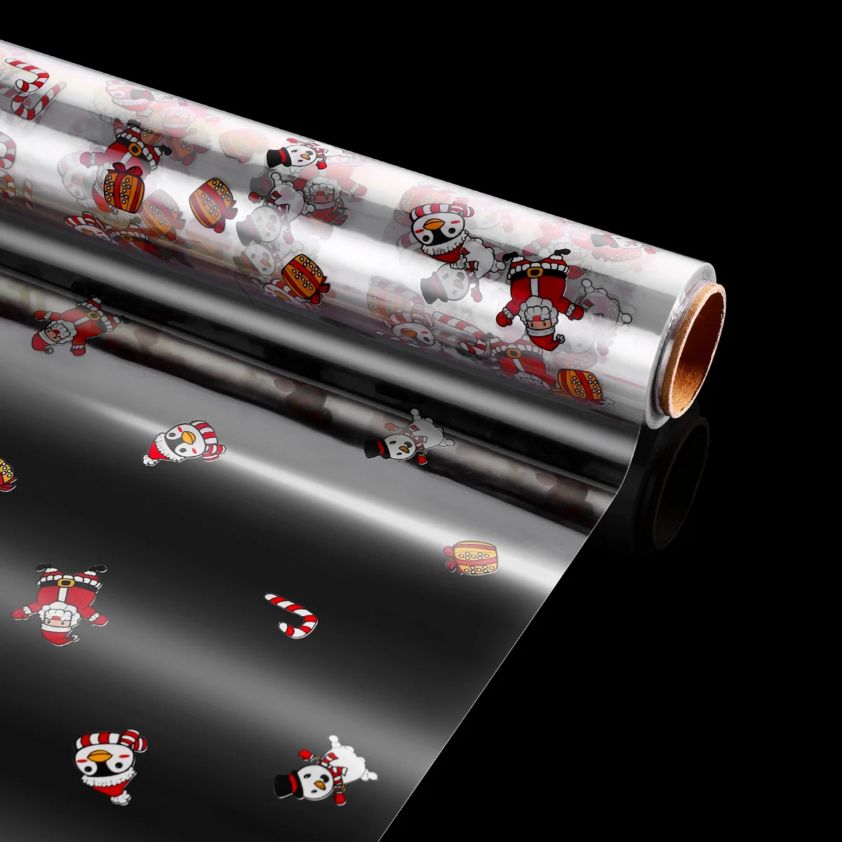 STOBOK Cellophane Wrap 25 Mil Thickness Cellophane Wrap Roll Santa Claus Pattern Design Cellophane Bags to Wrap Gift Baskets Ar