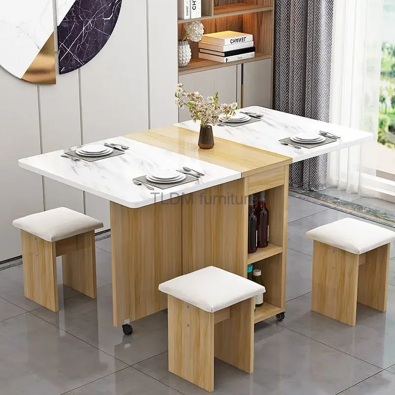 

Modern Folding Dining Table Small Household Apartment Multi Functional Dining Tables Small Simple Rectangular Muebles Furniture