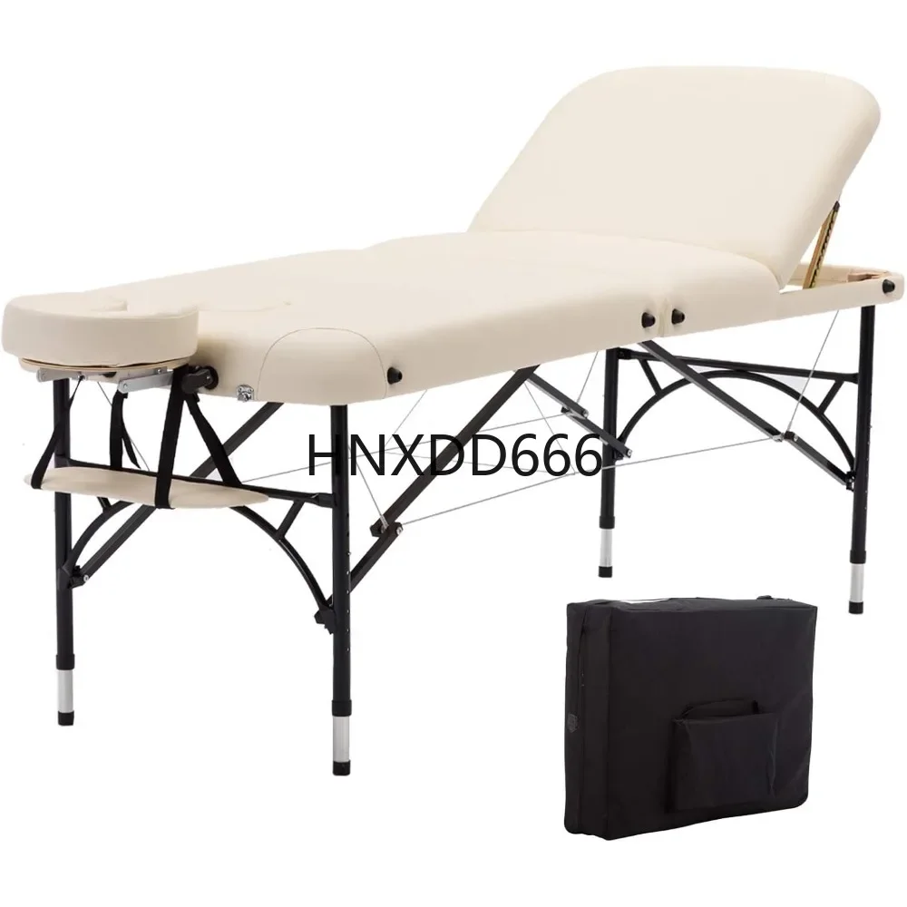 Width 3 Folding Portable Lightweight Massage Table Facial Salon Spa Tattoo Bed with Aluminium Leg for Home Office