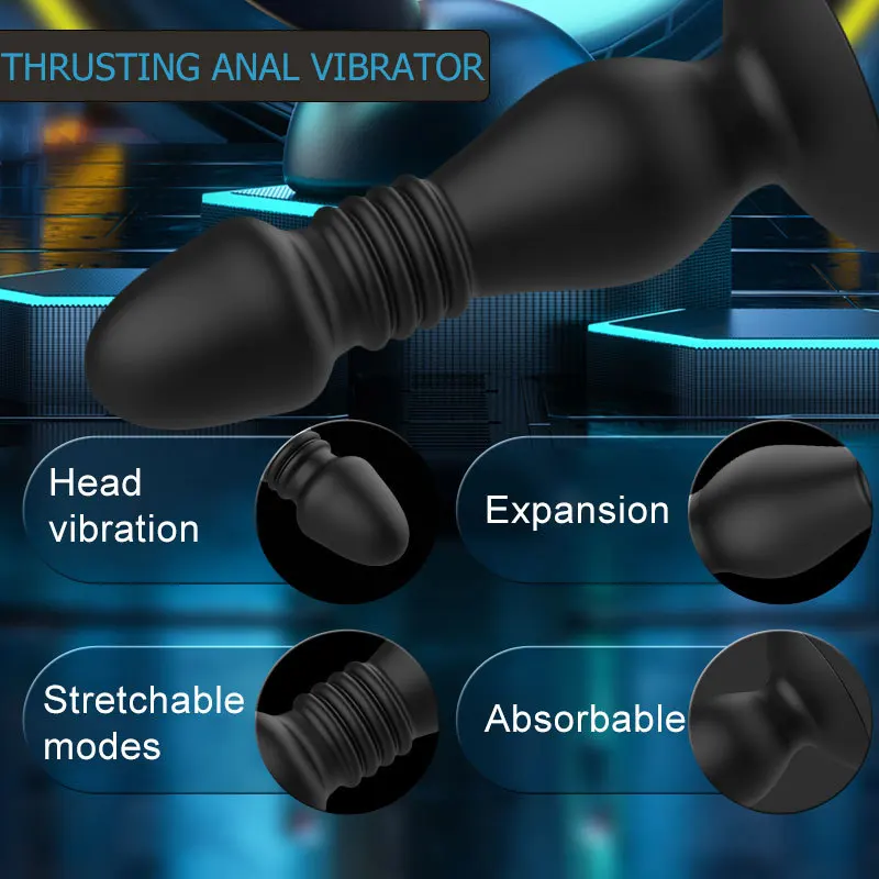 Adult sex products, 10 frequency remote control, telescopic vibration, vestibular suction cup, anal plug massage device, male