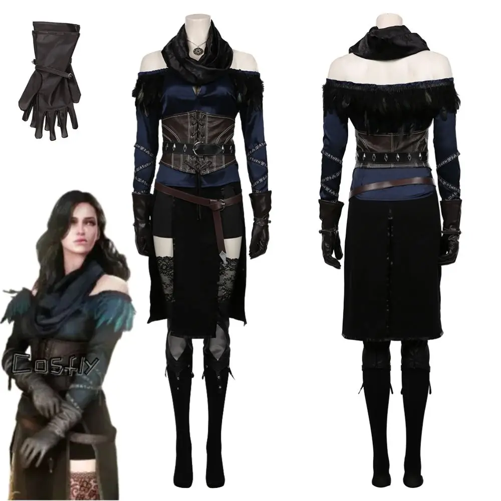 Yennefer Cosplay Fantasia Costume Disguise for Women Girls Clothes Roleplay Medieval Costumes Female Halloween Carnival Suit