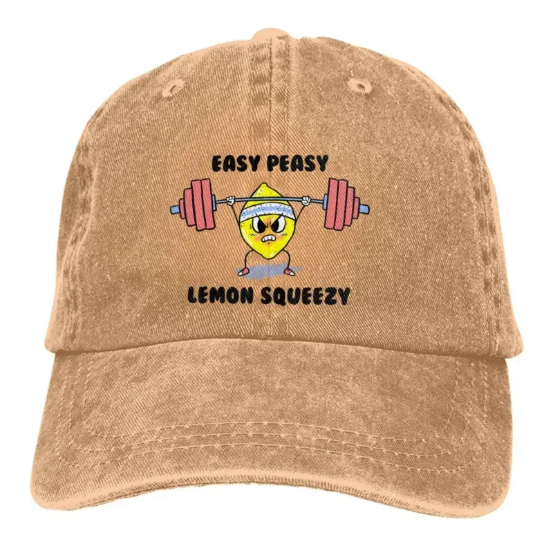 

Funny Fruits Easy Peasy Lemon Squeezy Women's Hat Sun Visor Baseball Caps Bodybuilding Fitness Denim Cap