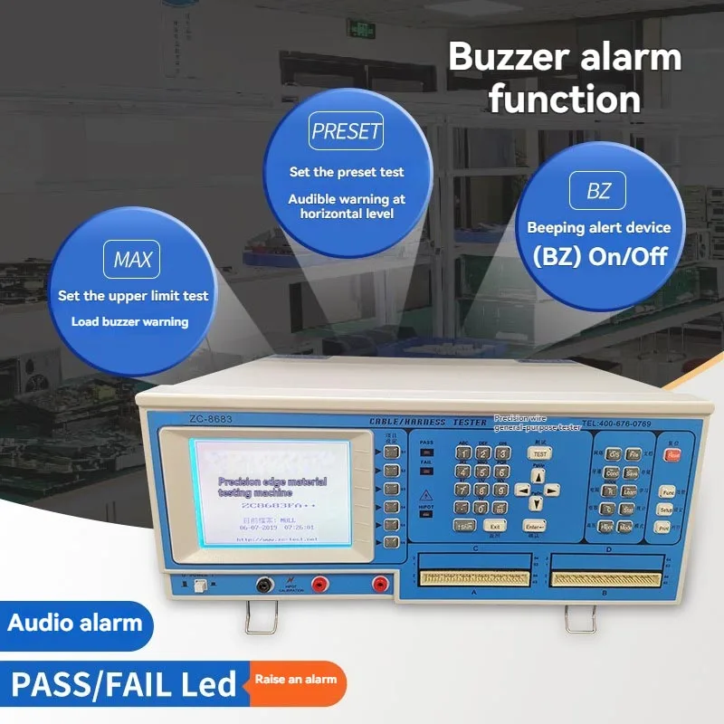 ZC-8683FA++ High Voltage Wire Harness Tester For USB Connector Cable Continuity Wiring Sequence Defect Detect Checking Instru
