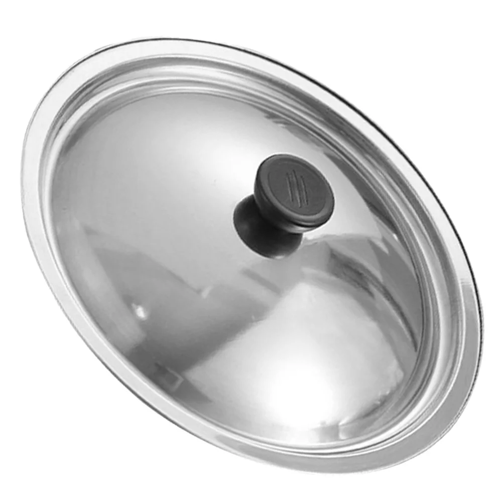 

Stainless Steel Frying Pan Lid Universal Replacement Pot Lid Bakelite Knob Practical Skillet Cover Cookware Accessory