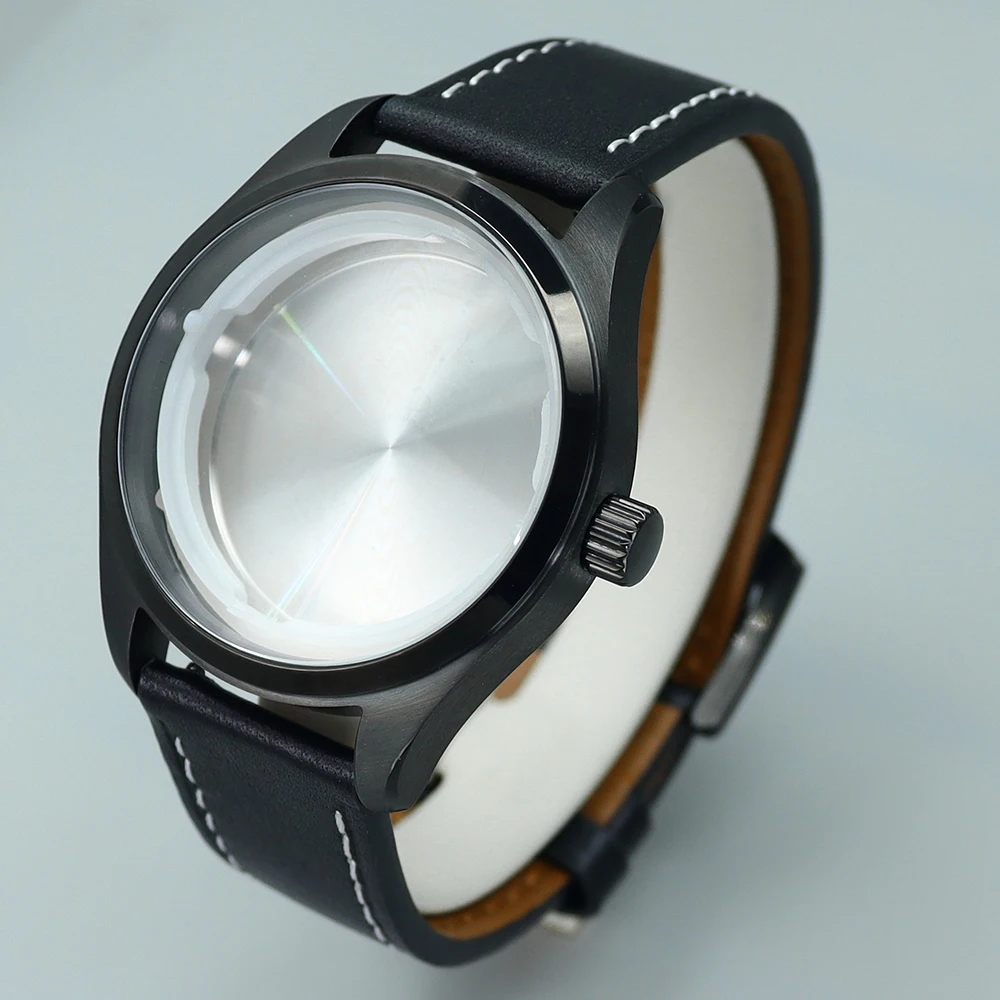 40mm Waterproof Watch Cases leather/Rubber strap for NH35 NH36 4R36 ETA2824 Movement 34.2mmDial Modified pilot Watch Accessories