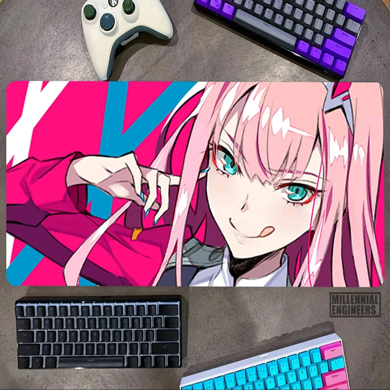 

Desk Mat Anime Sexy Girl Zero Two Mouse Pad Gaming Mats Premium Mousepad Big Mousepepad Office Accessories Keyboard Gamer Large