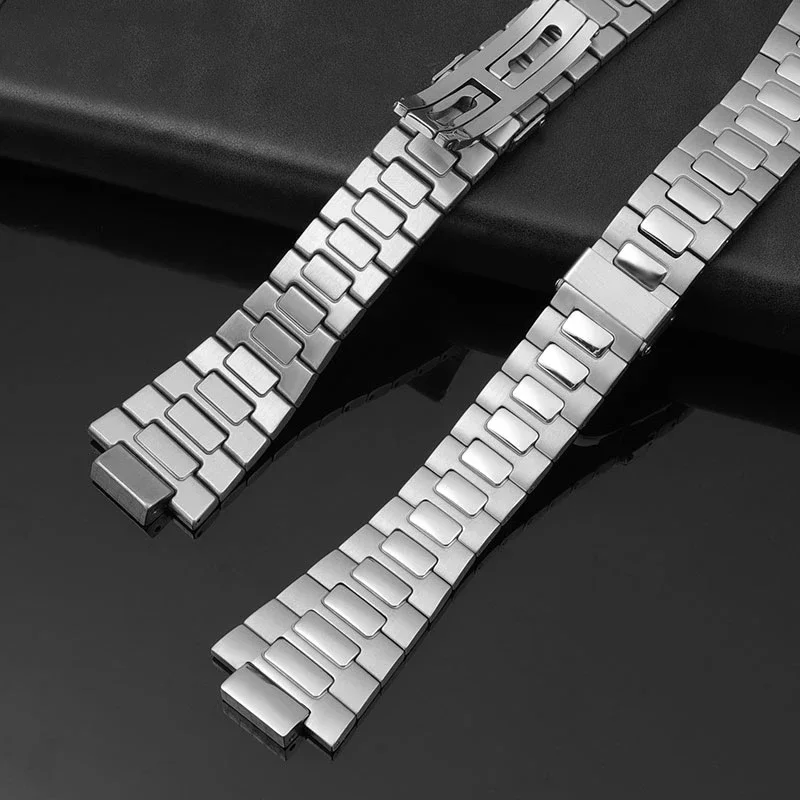 25X13mm Stainless Steel Watch Strap Bracelet Metal With Folding Clasp For Patek Philippe Nautilus 5711 5726 Series Watchband