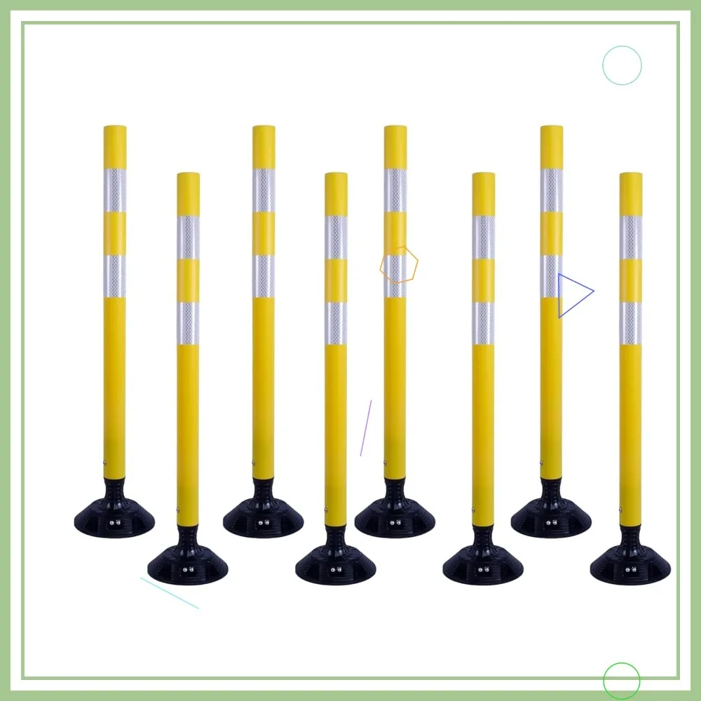 

Набор из 8 светоотражающих конусов с пружинным основанием, 36 дюймов, желтые, для дорожных работ и парковок