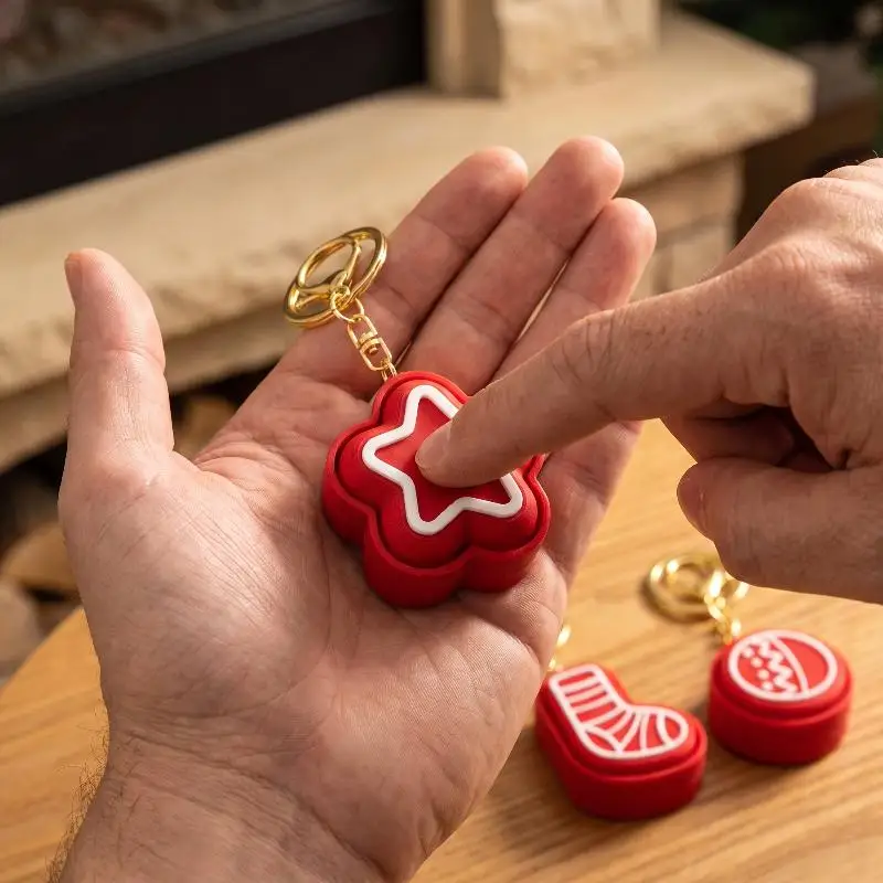 3D Printed Christmas Family Cookie Keychain Cute Backpack Pendant Environmentally Friendly PLA Material Ideal Personal Gift