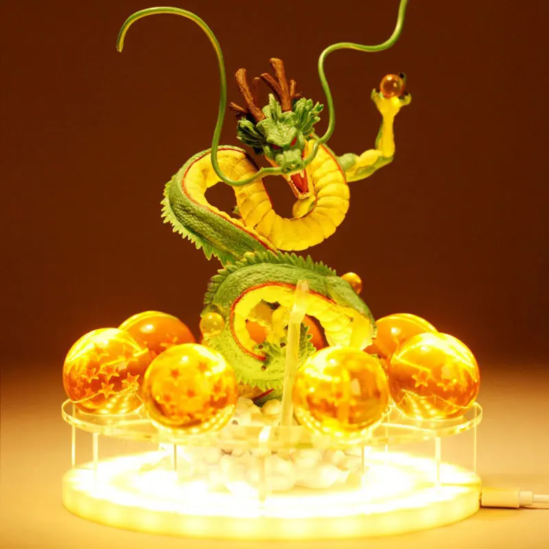 Anime Dragon Ball Z Shenron Lamp Super Saiyan Goku Action Figure Dragon Ball shenlong Model light Base Collection Gift