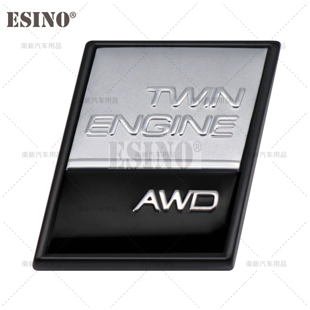3D AWD Twin Engine AWD Metal Adhesive Rear Trunk Emblem Badge Sticker for Volvo XC40 XC60 XC70 XC90 V40 V60 V90 S40 S60 S80 S90 view 3