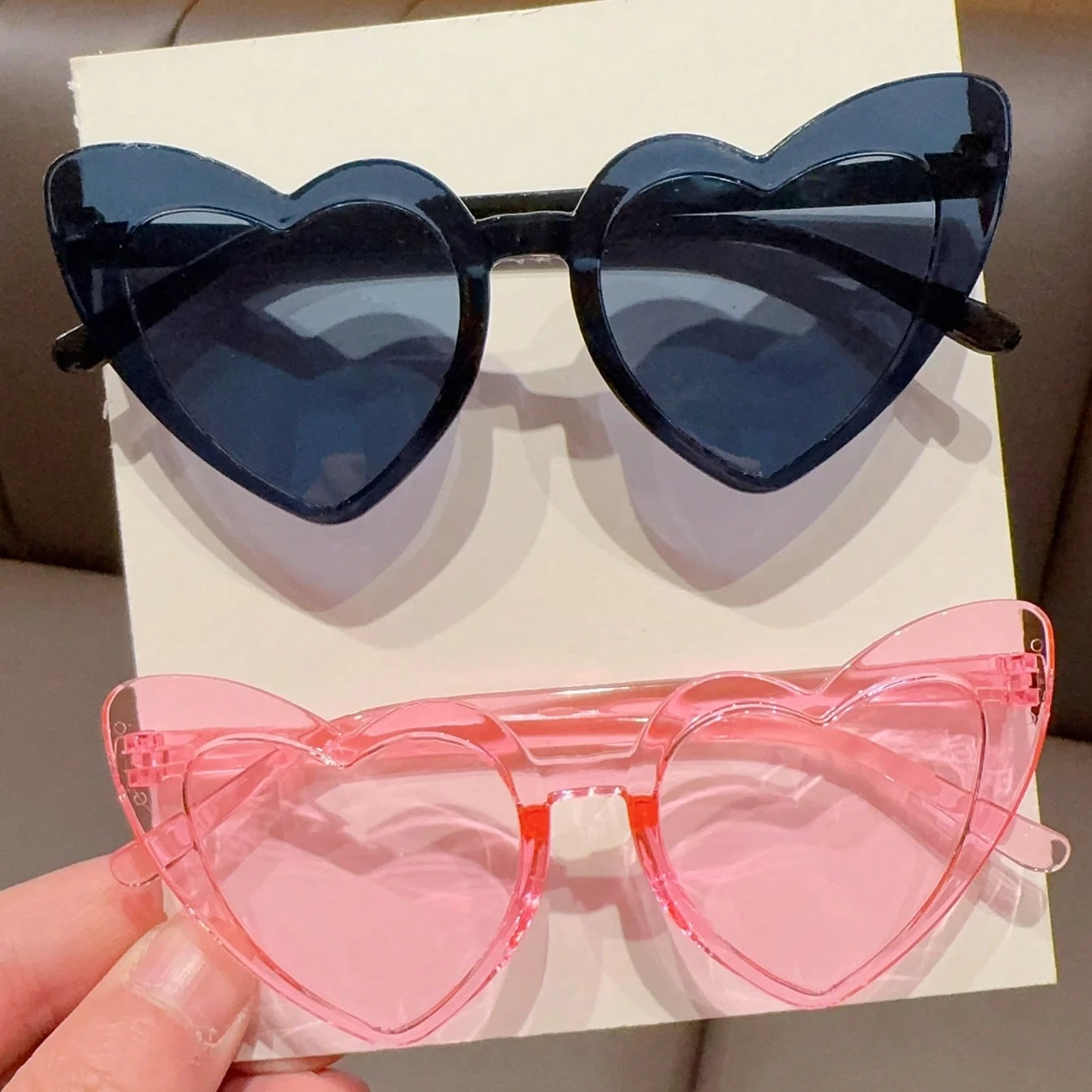 2/4Pcs 2025 Newest  Cute Beautiful Classic Double Colors Heart Fashion Glasses  Fashion Glasses Card Only Show,Don't Shipping