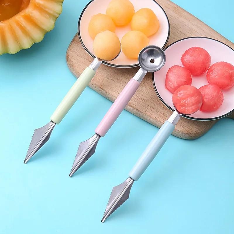 Multi Function Fruit Carving Knife Watermelon Baller Ice Cream Dig Ball Scoop Spoon Baller Kitchen DIY Cold Dishes Tools Gadgets