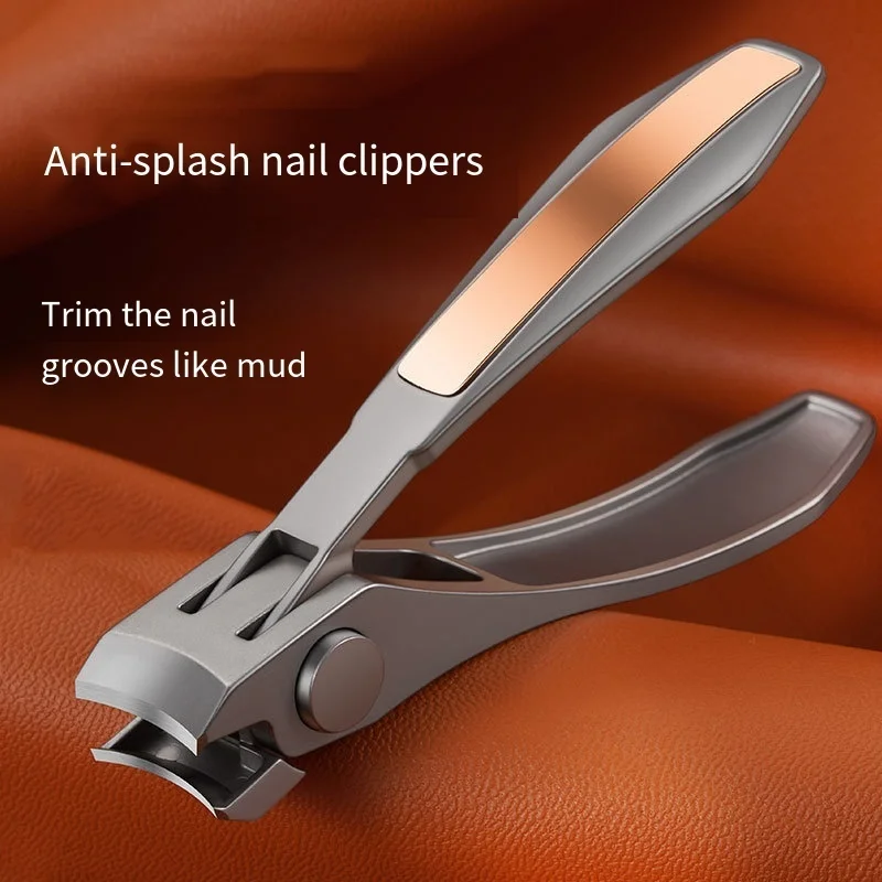 

Large Opening Nail Clipper Stainless Steel Powder Die-casting Nail Cutter Button Lock Design Anti Splash Manicure Trimmers Tools