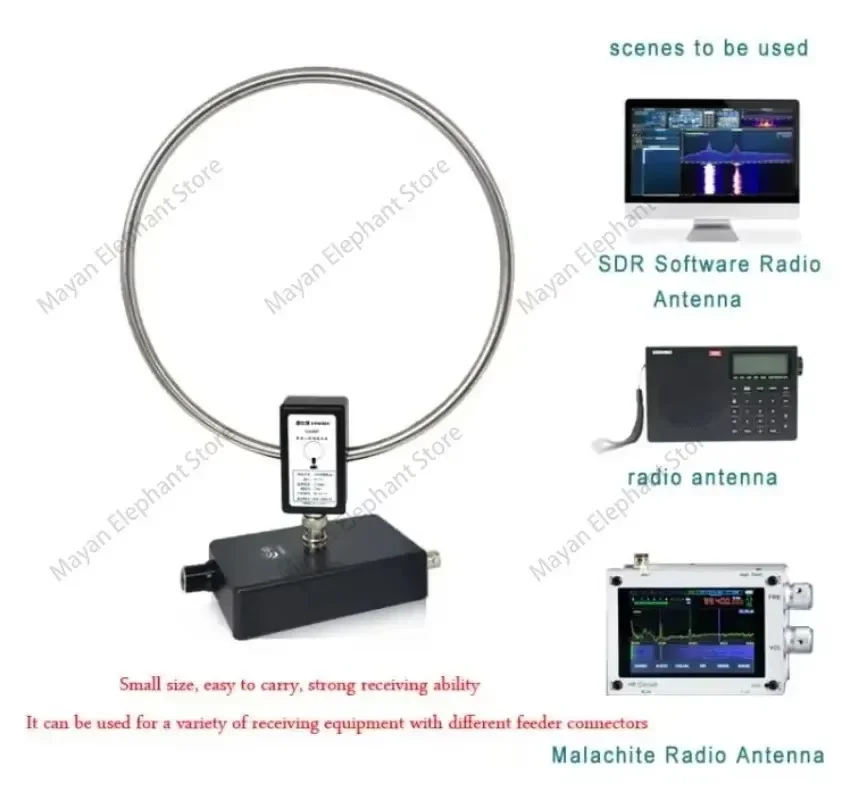 NEW GA-450 GA450 Loop Antenna SDR Short Medium Wave Radio Antenna SW 2.30-30 MHz MW 522-1710 KHz Standard Type-c Charging Port