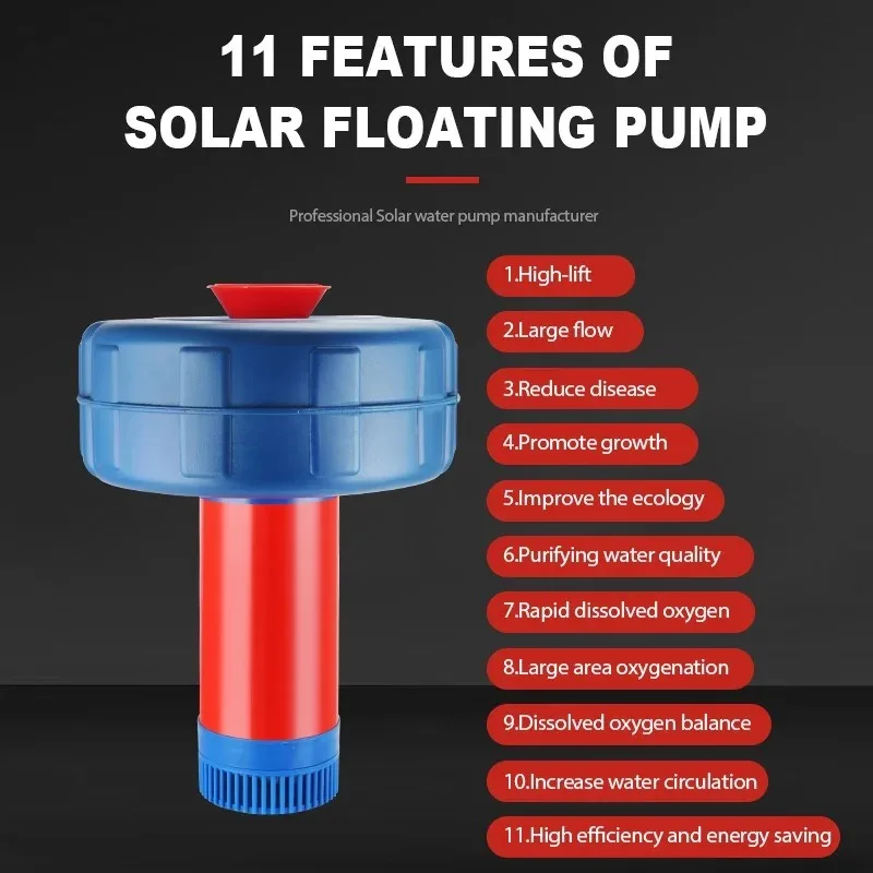 Solar Powered DC24V 48V Fountain Fish Pond Aerator Fish Pond Aerator, Oxygen Pump, Aerator, Blast, River Irrigation Water Pump