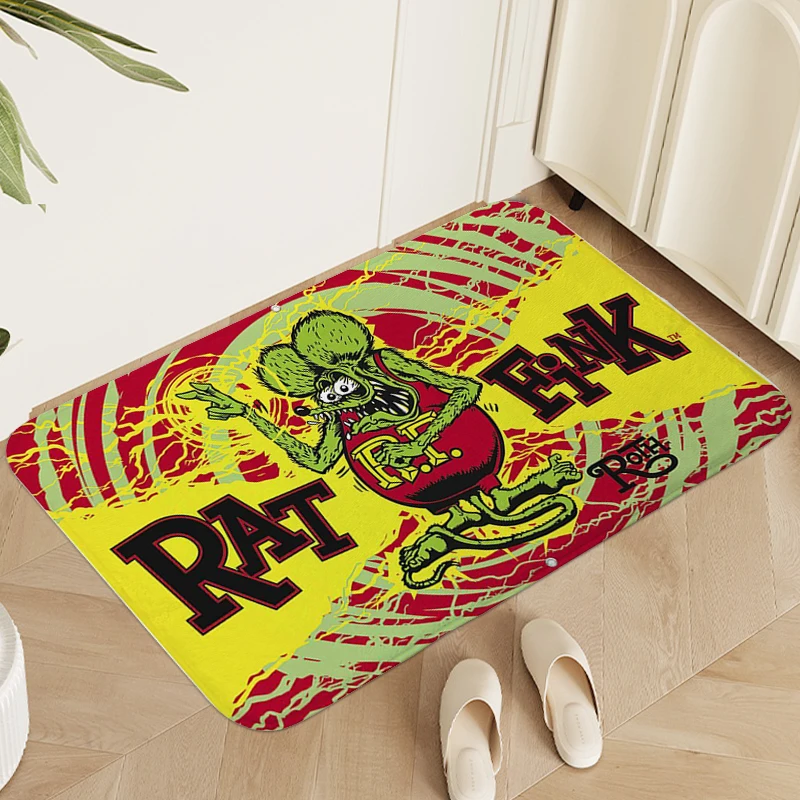 Foot Mat R-Rats F-Finks Outdoor Entrance Doormat Useful Things for Home Carpet for Bedroom Custom Living Room Bathroom Rug Home