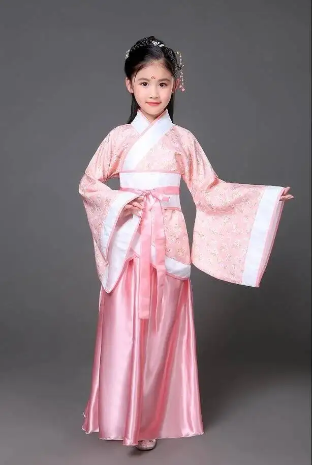 Kids Traditional Dresses Ancient Chinese Outfit Girls Costume Folk Dance Performance Hanfu Dress for Children - view 5
