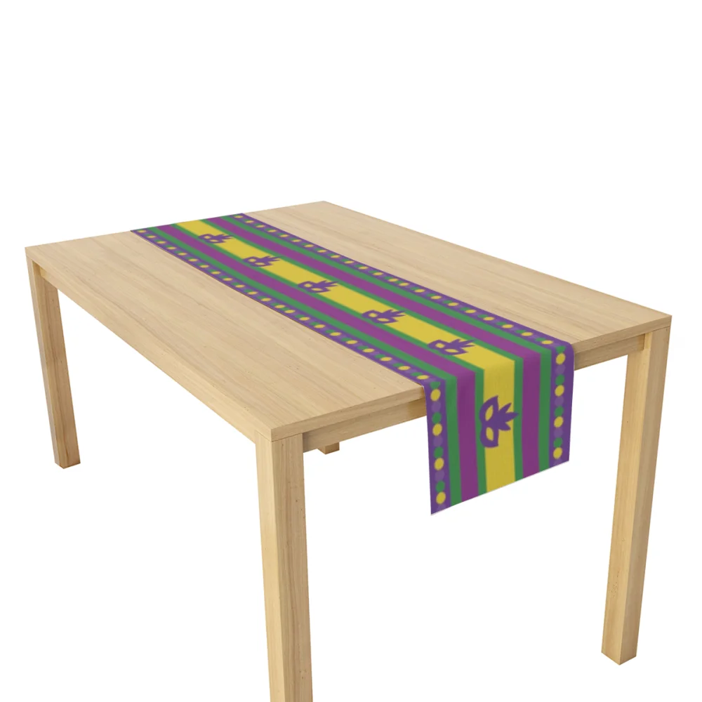 

Linen Table Runner for Table decoration and accessories mardi gras table runner Tablecloth party Table Decoration
