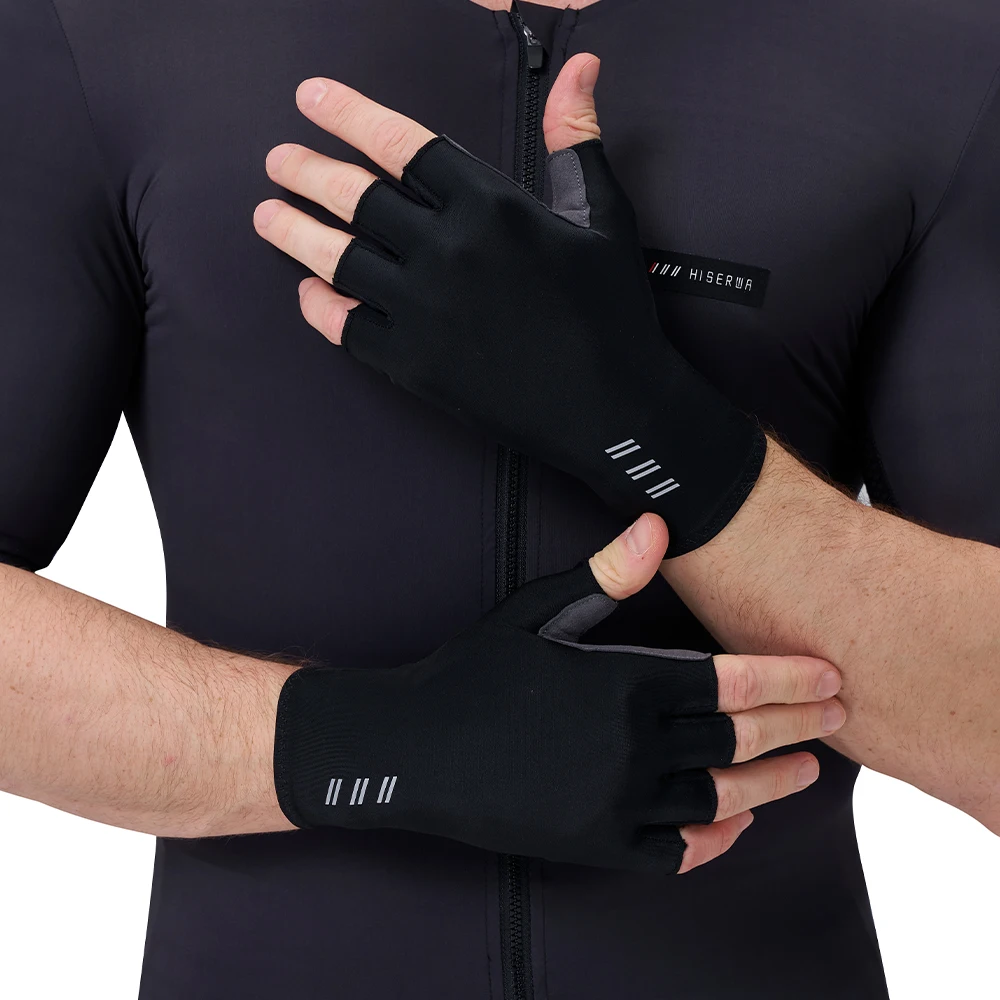 HISERWA Cycling Anti-slip Anti-Sweat Half Finger Gloves Men Women Breathable Anti-shock Sports Gloves Outdoor Fishing Bike Glove