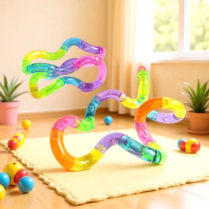 1pcs Crystal Deformable Rope Stress Relieving Toy Fun and Educational Deformation Rope Knot Pressure Anti Stress Toys