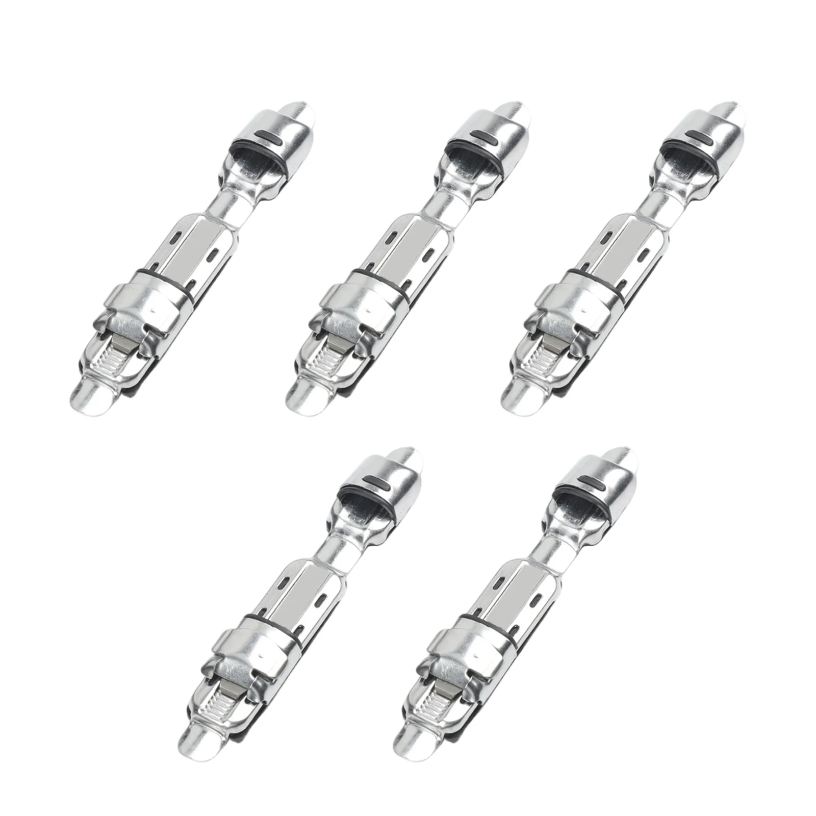 5PCS Stainless Steel Fishing Reel Seat Plates for DIY Rod Adjustable with Telescopic Slot Compatible with Various Rod Types
