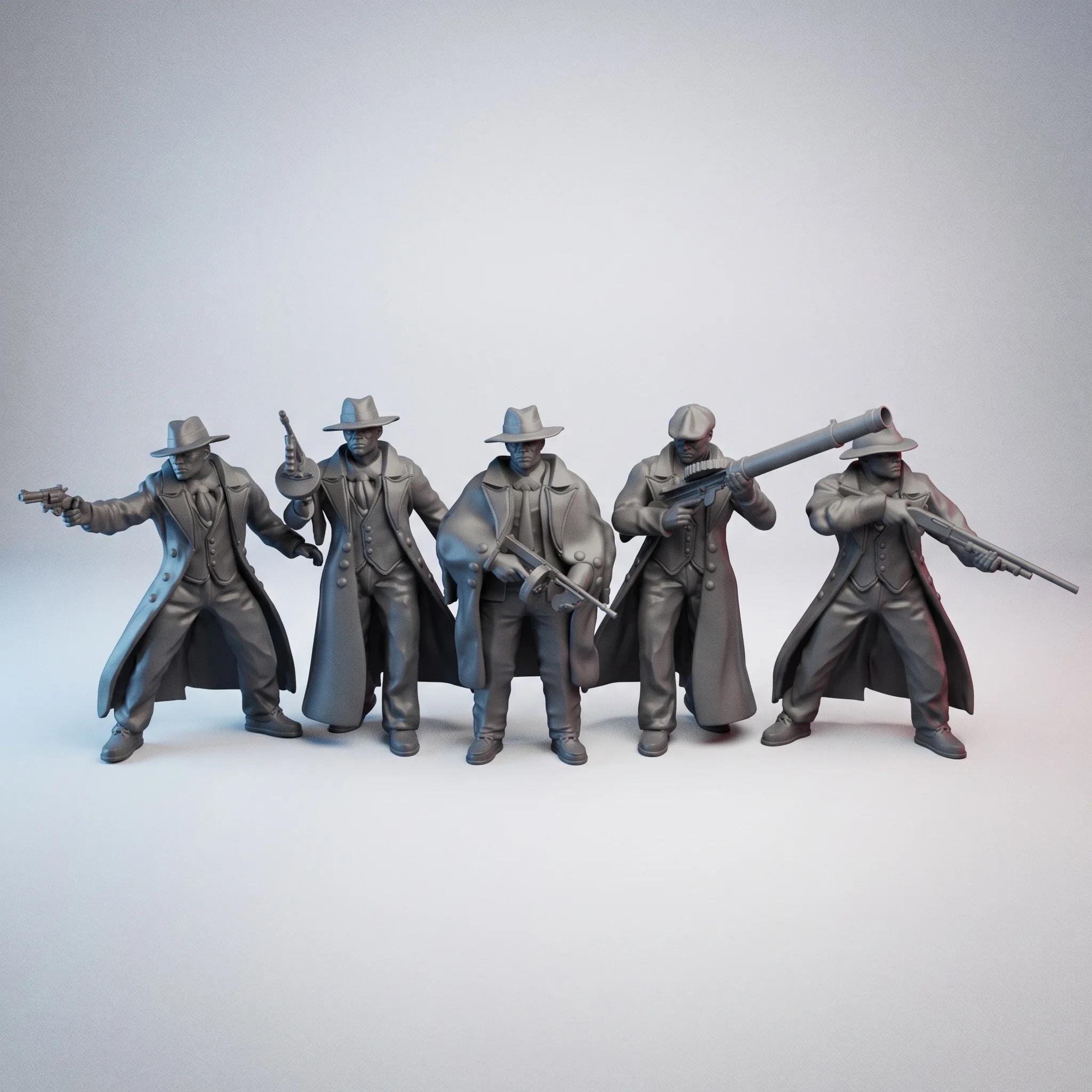 1/35 1/32 Scale Military Resin Model Unpainted 5pcs Vintage Old-school Mafia