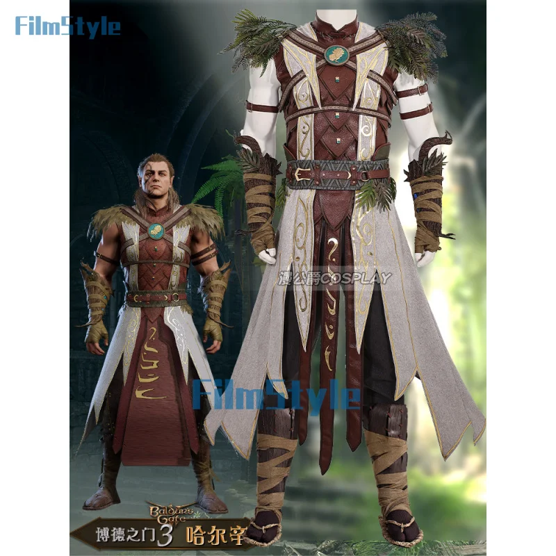 Halsin Baldur Custume Baldur Gate Halsin Cosplay Costume Outlift Top Pants Accessories Full Set Halloween Costumes Custom Size