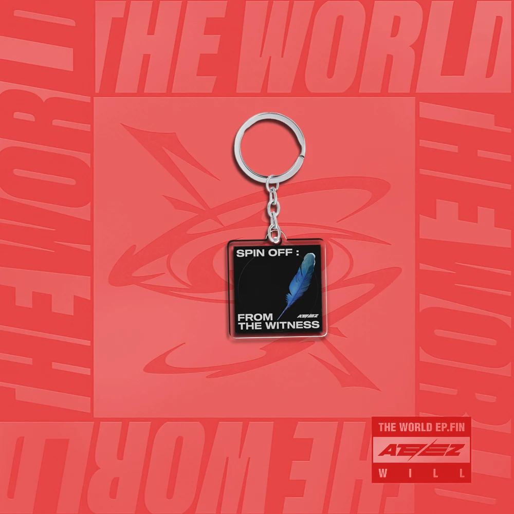 Acrylic Kpop ATEEZ Keychain Album THE WORLD EP.2 : OUTLAW Hongjoong Seonghwa Yunho Yeosang Key Ring Pendant Teakook Accessories