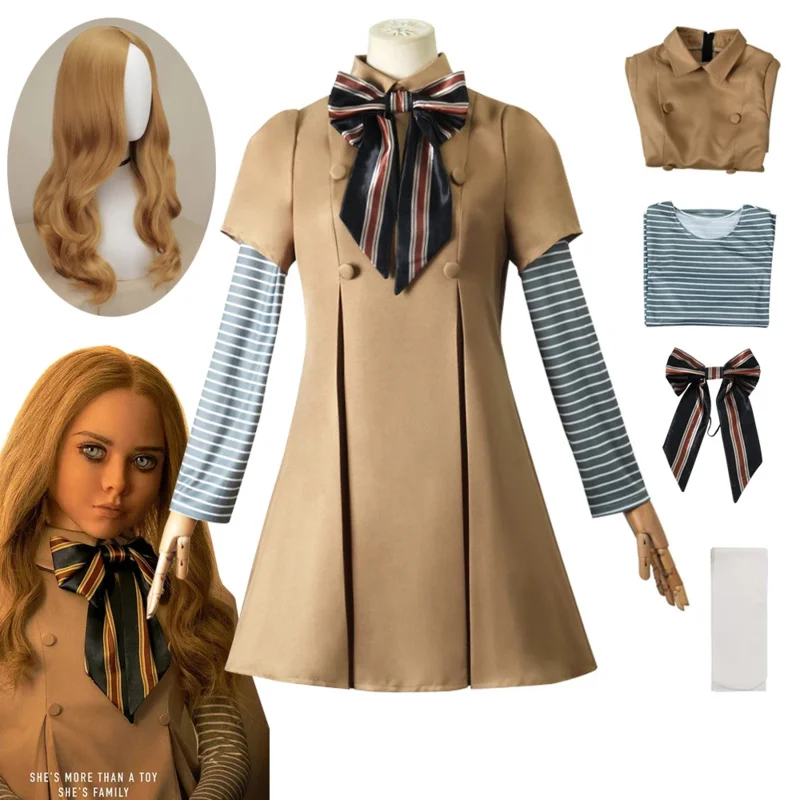 

Halloween Megan Costume For Kids Girls Women Hot Movie AI Doll Robot M3GAN Cosplay Dress Uniforms Wig Carnival Party Outfits