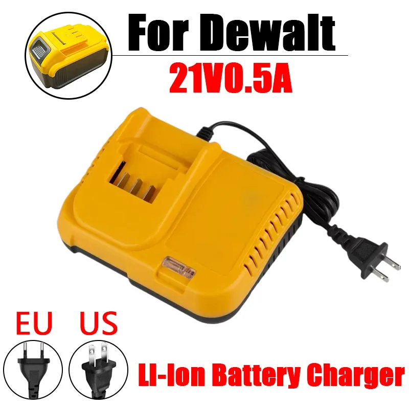 For Dewalt 21V 0.5A Battery Charger Replacement Fit Lithium Battery DCB200 DCB201 DCB609 DCB182 DCB204 Charger US EU Plug