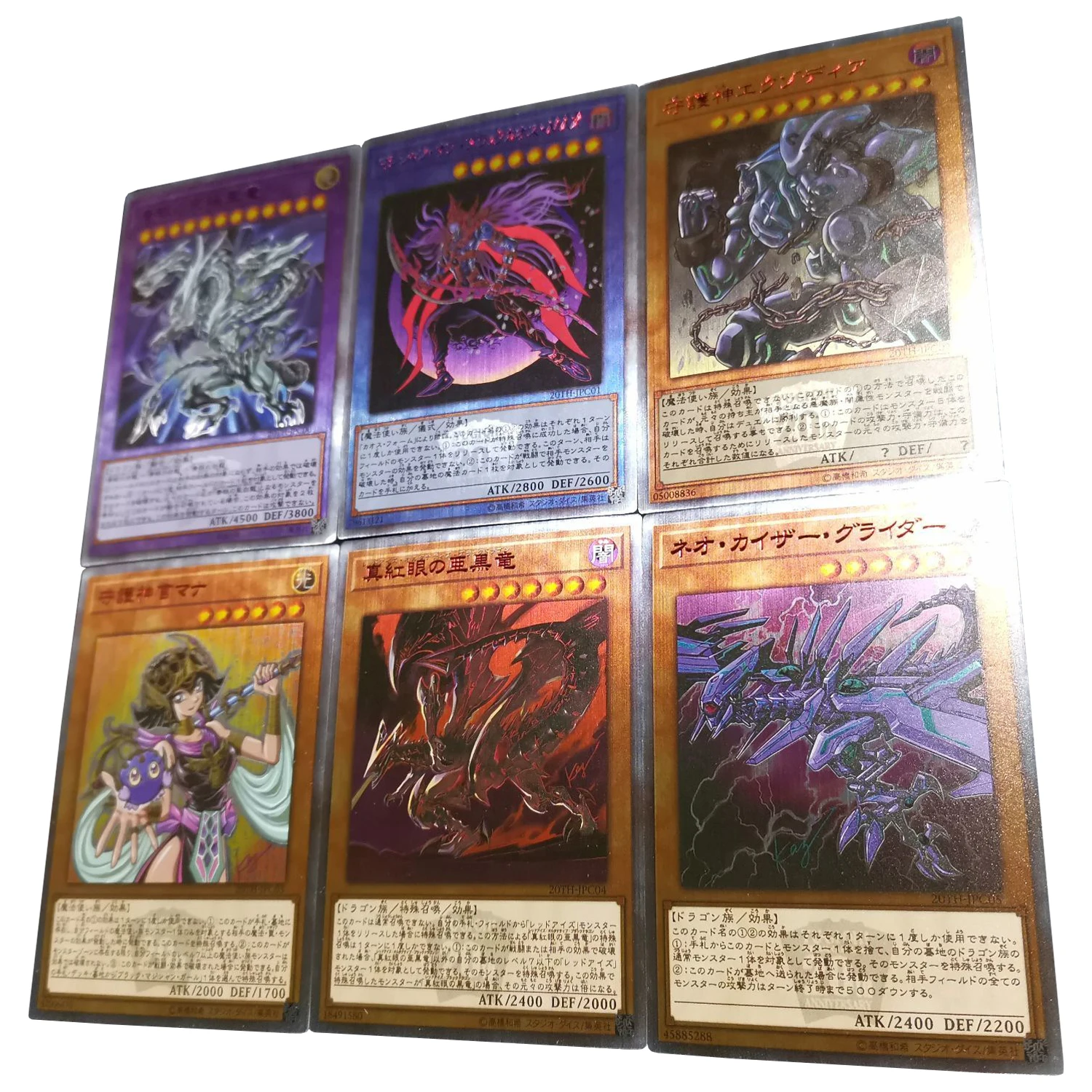 

6Pcs/set Yu-Gi-Oh! Flash Cards Blue-Eyes Alternative Ultimate Dragon Magician of Black Chaos MAX Game Anime Collection Gift Toys