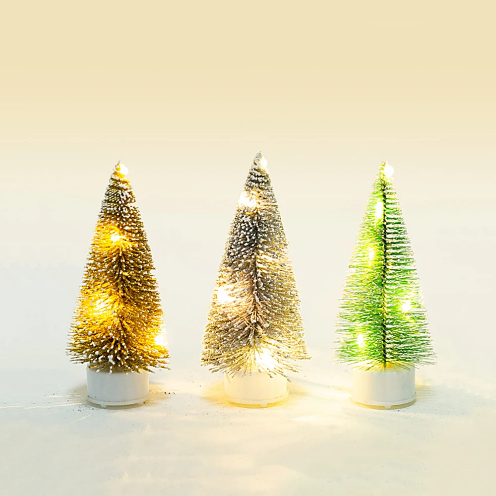 1pc Mini LED Emit Iight Colorful Pine Needle Christmas Tree，for Christmas Party Home Desktop Decoration Christmas Tree Gift