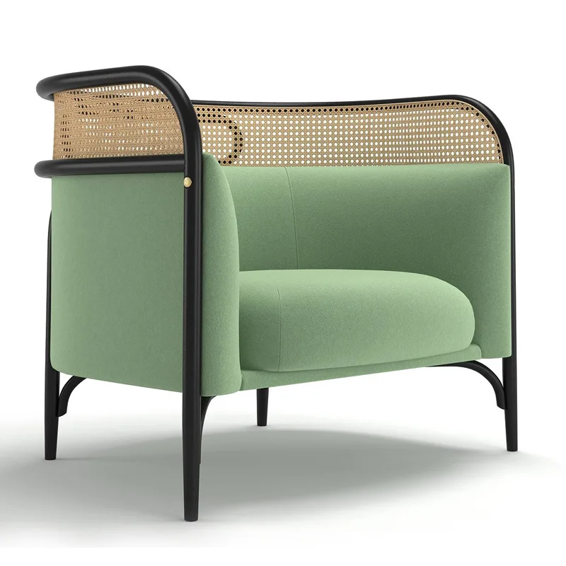 #Modern Design Solid Ash Frame Rattan Upholstery Leisure Chair Furniture Living Room Chair for Home