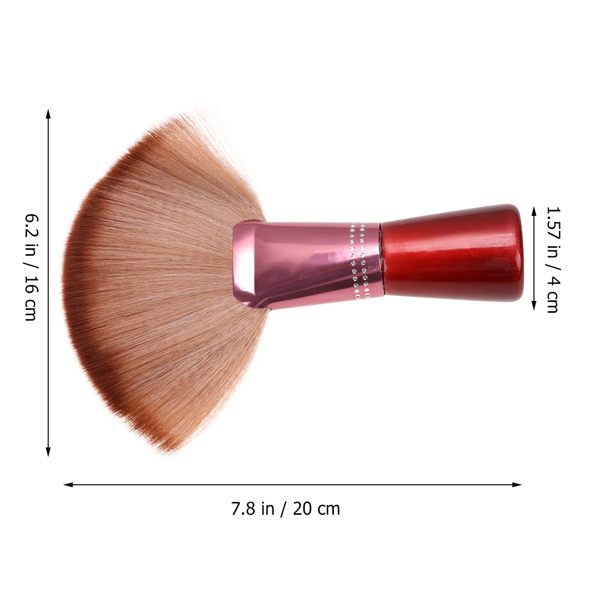 Forma de leque cerdas de náilon pó escova acrílico strass liga lidar com luz marrom ferramenta maquiagem para rosto fundação mistura blush