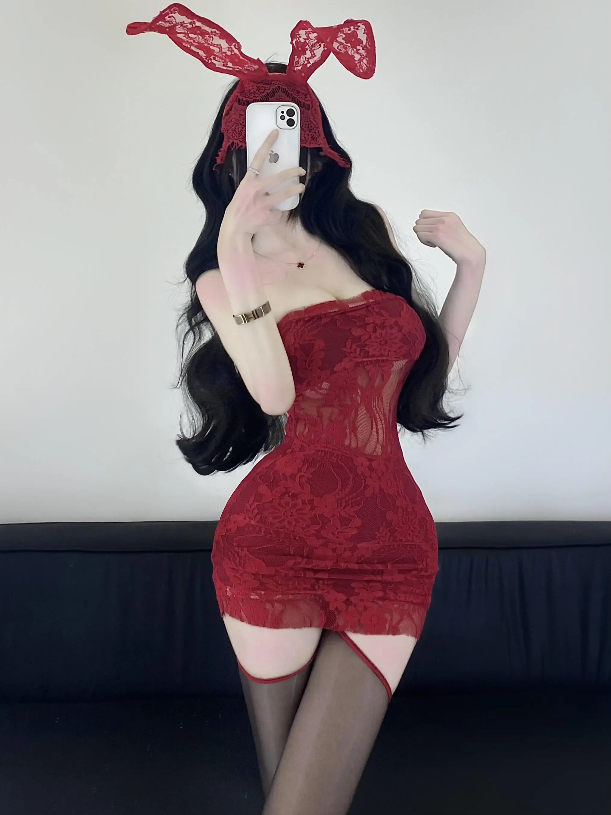 

Red Lace One oulder Bridesmaid Dr Women's loween Cosplay Waist Cinched Bodycon Skirt Sexy Sle No Sve Full Length