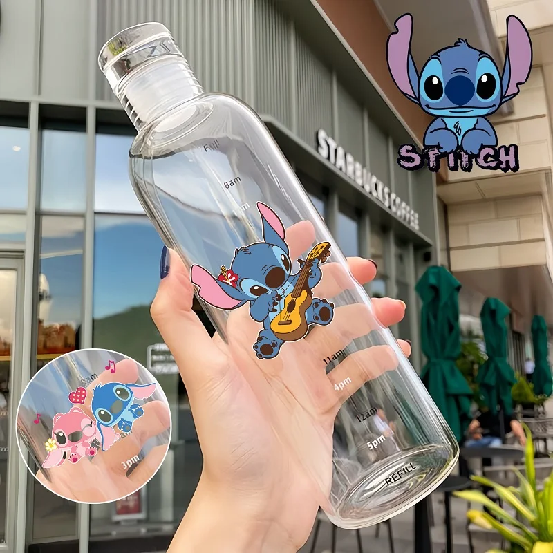 500ML New Stitch Water Bottle Anime Sports Water Cup bicchieri di plastica portatili di grande capacità tazza d'acqua per bambini tazza motivazionale