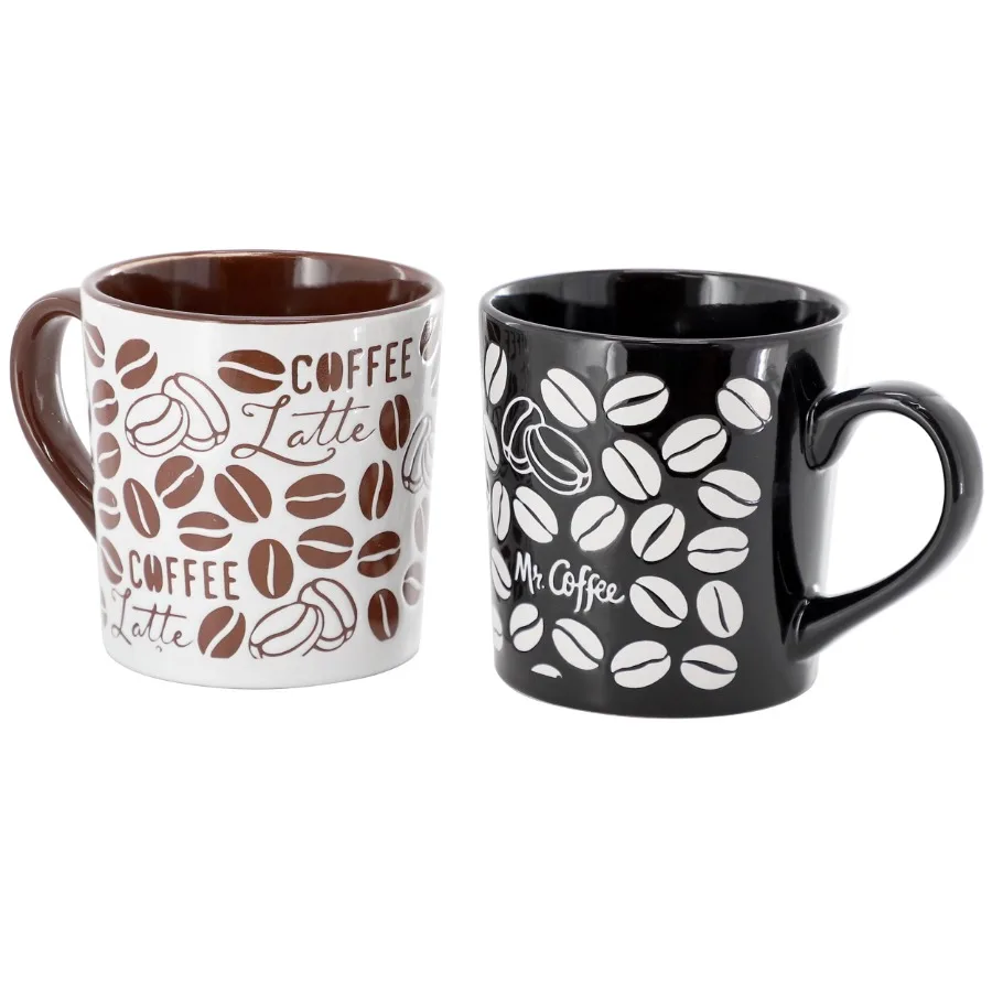 Vintage Brew 2 Piece 18 Ounce Stoneware Mug Set