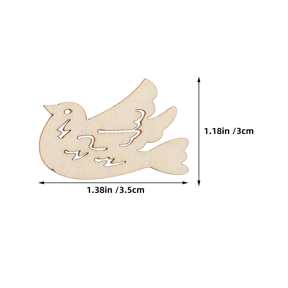 100 قطعة الحلي الخشبية الطيور لم تنته يدويا DIY القواطع للأطفال الحرف ديكور المنزل شرائح الطيور الخشبية الصغيرة الخشب الحرفية #5