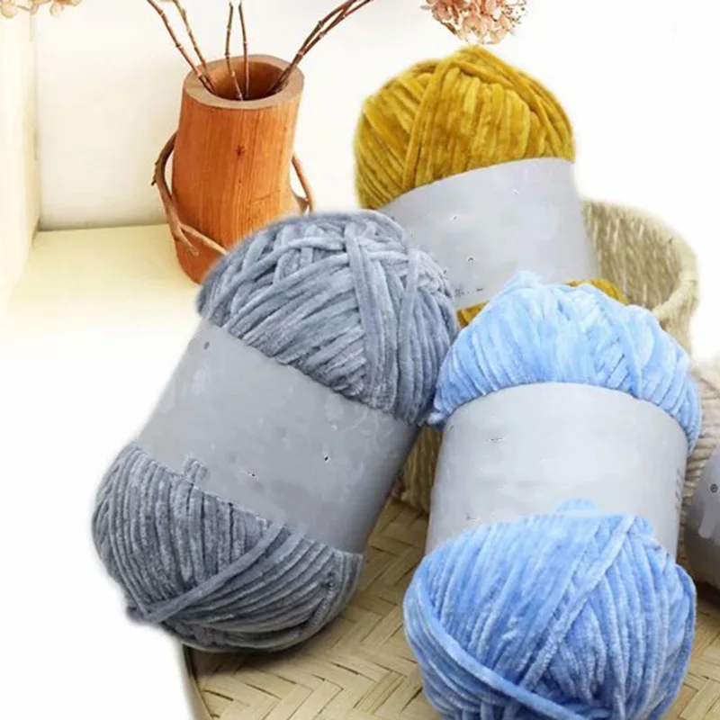 1Pc 100g Velvet Yarn For Hand Knitting Chenille Crochet Yarn Soft Threads Baby Line For Sweater Scarf Doll Amigurumi 180m/7086i