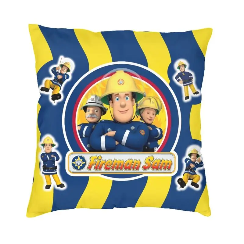 Cartoon Firefighter TV Show Fireman Sam Cushion Cover 45x45cm Velvet Polyester Printed Throw Pillow Case Home Decor Pillowcase