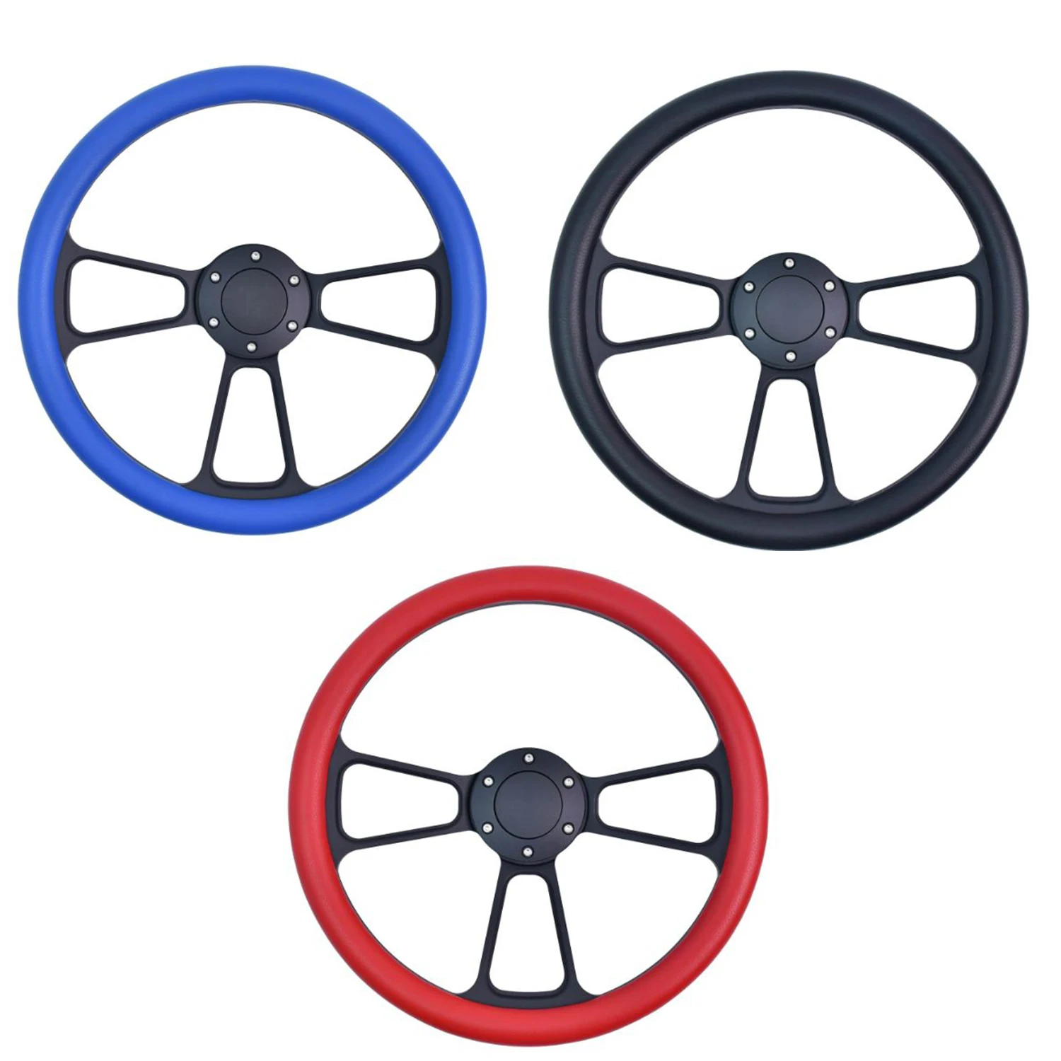 

Tiypeor Modified Leather steering wheel 350mm 14inch Racing Style With 60mm Deep