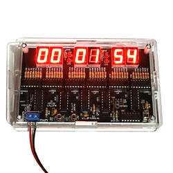 6 Digits DIY Clock Kit DC 4.5V-5.5V Auto Display Time DIY Alarm Clock Soldering Practice Kit with case for Students and Diyers