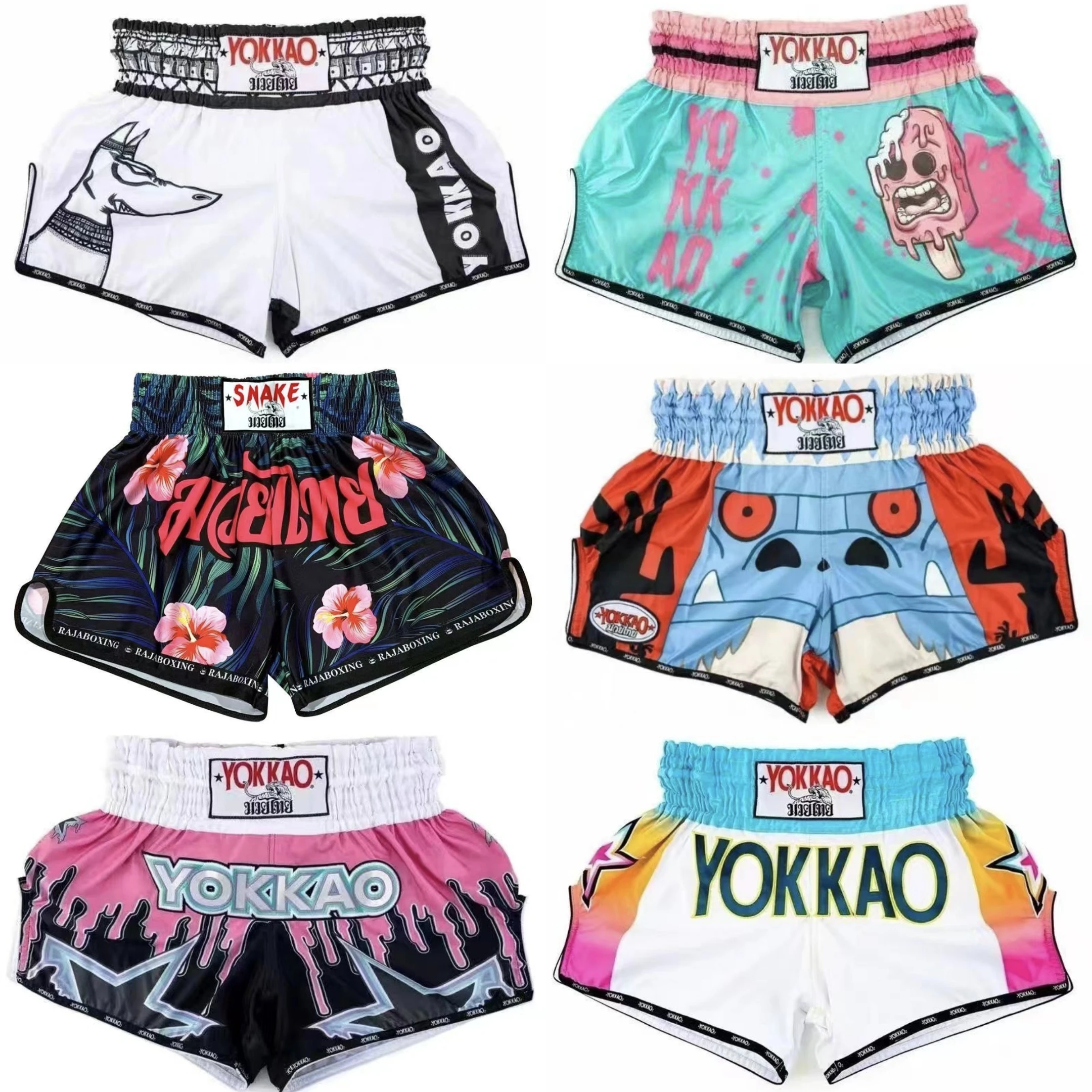 

Профессиональные тренировочные шорты для тайского бокса YOKKAO, быстросохнущие, для бокса и пляжного спорта, мужские, из полиэфирного волокна, летние шорты