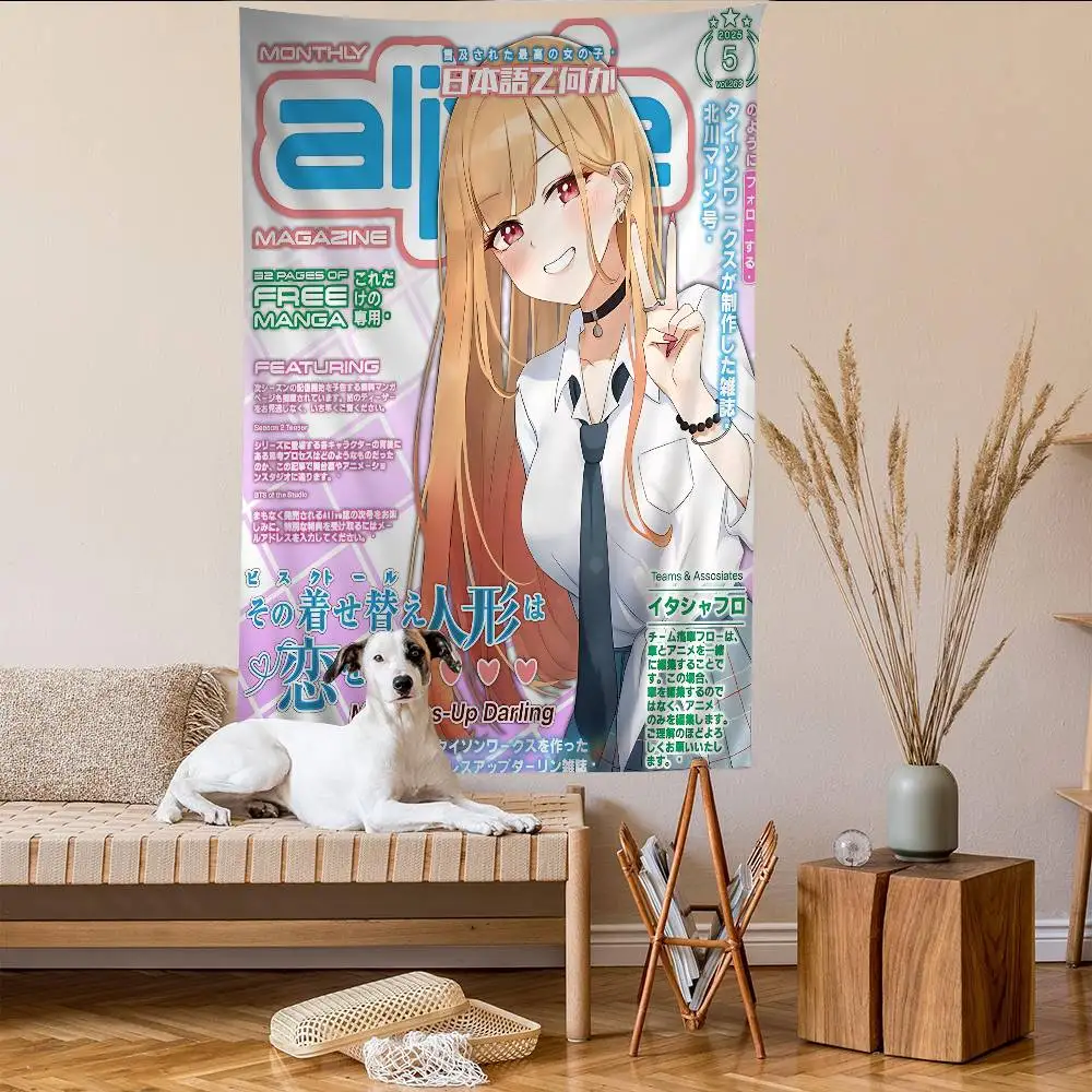 M-My Dress-Up حبيبي مارين كيتاجاوا أنيمي لتقوم بها بنفسك قماش مزخرف جداري الهبي زهرة جدار السجاد المسكن ديكور جدار ديكور فني