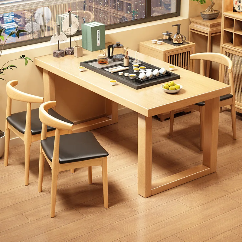 Rubber wood 1.4 all solid wood student home learning and writing 2.2 meters large board desk